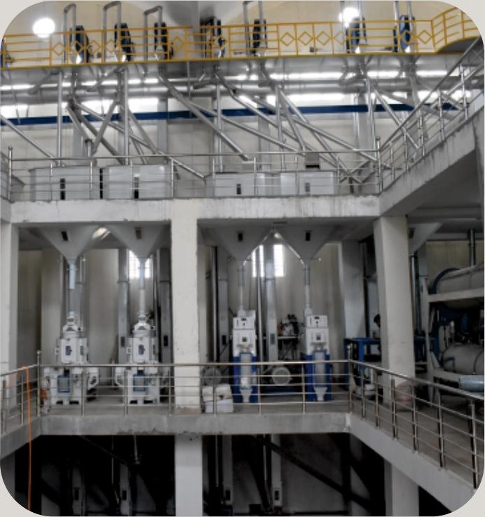 Interior of the Rana Rice Mills processing floor