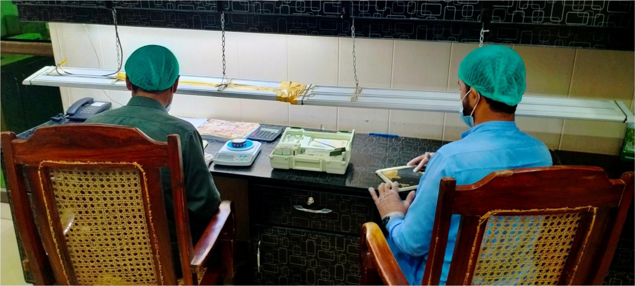 Quality control lab technicians at Rana Rice Mills